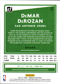 DeMar DeRozan - Panini Donruss Base Set 2020-21, Nr. 10