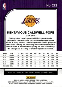 Kentavious Caldwell-Pope - Panini Hoops Premium Stock Base Set 2019-20, Nr. 272
