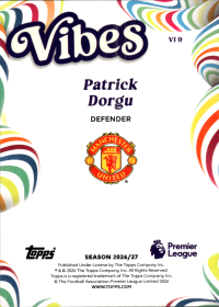 Patrick Dorgu - Topps Flagship Premier League Vibes 2026-27, Nr. VI 9 – Insert