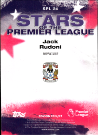 Jack Rudoni - Topps Flagship Premier League Stars of the Premier League 2026-27, Nr. SPL 24 – Insert