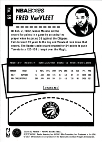 Fred VanVleet - Panini Hoops Base Set 2021-22, Nr. 69