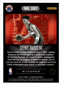 Deni Avdija - Panini Illusions Base Set 2020-21, Nr. 167 – Rookie Card