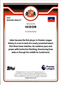 Wilson Isidor - Topps Flagship Premier League Base Set 2026-27, Nr. 244