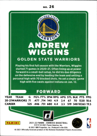 Andrew Wiggins - Panini Donruss Base Set 2021-22, Nr. 26