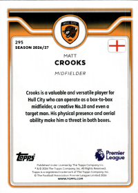 Matt Crooks - Topps Flagship Premier League Base Set 2026-27, Nr. 295
