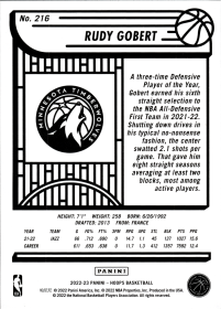 Rudy Gobert - Panini Hoops Base Set 2022-23, Nr. 216
