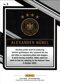 Alexander Nübel - Panini DFB International Base Set 2026, Nr. 6