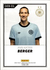 Ann-Katrin Berger - Panini DFB-Frauen Team-Set National Debut 2025, Nr. DEB-01 – Insert