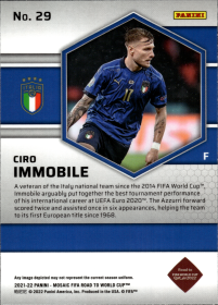 Ciro Immobile - Panini Mosaic FIFA Road to World Cup Base Set 2021-22, Nr. 29