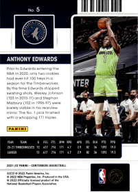 Anthony Edwards - Panini Contenders Season Ticket 2021-22, Nr. 5