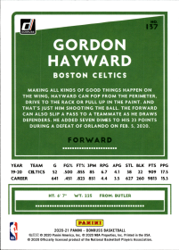 Gordon Hayward - Panini Donruss Base Set 2020-21, Nr. 137