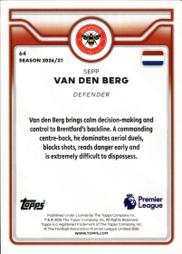 Sepp van den Berg - Topps Flagship Premier League Base Set 2026-27, Nr. 64
