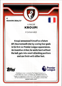 Junior Kroupi - Topps Flagship Premier League Future Stars 2026-27, Nr. 4