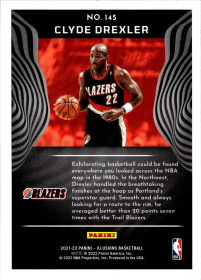 Clyde Drexler - Panini Illusions Base Set 2021-22, Nr. 145 – Trophy Collection Bronze