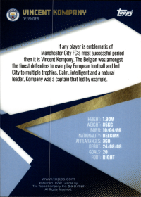 Vincent Kompany - Topps Manchester City Team Set Icons 2021-22