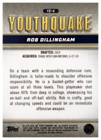 Rob Dillingham - Topps Chrome Youthquake 2024-25, Nr. YQ-6 – Rookie Card, Purple Geometric Refractor