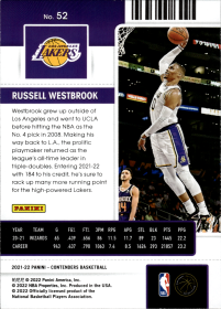 Russell Westbrook - Panini Contenders Season Ticket 2021-22, Nr. 52