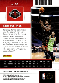 Kevin Porter Jr. - Panini Contenders Season Ticket 2021-22, Nr. 70