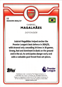 Gabriel Magalhães - Topps Flagship Premier League Base Set 2026-27, Nr. 22