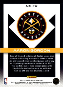 Aaron Gordon - Panini Recon Base Set 2021-22, Nr. 70