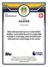 Noah Okafor - Topps Flagship Premier League Base Set 2026-27, Nr. 159