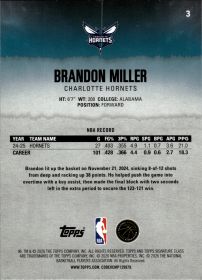 Brandon Miller - Topps Signature Class Base Set 2025-26, Nr. 3