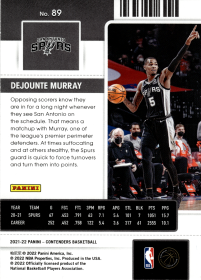 Dejounte Murray - Panini Contenders Season Ticket 2021-22, Nr. 89