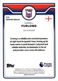 Darnell Furlong - Topps Flagship Premier League Base Set 2026-27, Nr. 274