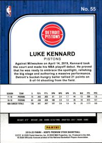 Luke Kennard - Panini Hoops Premium Stock Base Set 2019-20, Nr. 55
