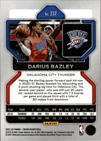 Darius Bazley - Panini Prizm Base Set 2021-22, Nr. 237