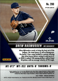 Drew Rasmussen - Panini Mosaic Base Set 2021, Nr. 280 – Rookie Card, Reactive Blue