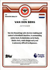 Sepp van den Berg - Topps Flagship Premier League Base Set 2026-27, Nr. 64