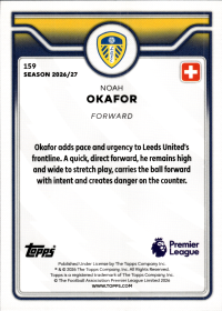 Noah Okafor - Topps Flagship Premier League Base Set 2026-27, Nr. 159