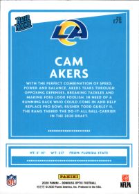 Cam Akers - Panini Donruss Optic Rated Rookie 2020, Nr. 175 – Rookie Card