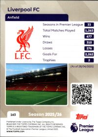 Liverpool FC - Topps Match Attax Premier League Club Badge 2025-26, Nr. 163