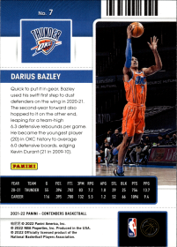 Darius Bazley - Panini Contenders Season Ticket 2021-22, Nr. 7