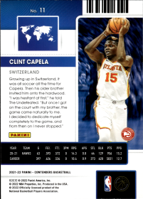 Clint Capela - Panini Contenders International Ticket 2021-22, Nr. 11