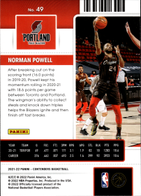 Norman Powell - Panini Contenders Season Ticket 2021-22, Nr. 49