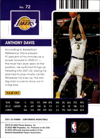 Anthony Davis - Panini Contenders Season Ticket 2021-22, Nr. 72