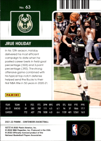 Jrue Holiday - Panini Contenders Season Ticket 2021-22, Nr. 63