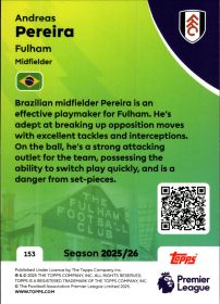 Andreas Pereira - Topps Match Attax Premier League Base Set 2025-26, Nr. 153