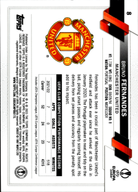 Bruno Fernandes - Topps Chrome UEFA Club Competitions Base Set 2022-23, Nr. 8 – Black & White Ray Wave Refractor