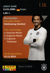 Leroy Sané - Panini FIFA World Cup DFB-Sammelkarten 2026, Nr. 16