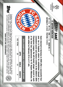 Leroy Sané - Topps Chrome UEFA Champions League Base Set 2021-22, Nr. 3