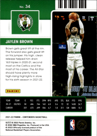 Jaylen Brown - Panini Contenders Season Ticket 2021-22, Nr. 34