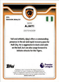 Semi Ajayi - Topps Flagship Premier League Base Set 2026-27, Nr. 291