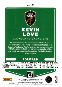 Kevin Love - Panini Donruss Base Set 2021-22, Nr. 171