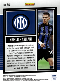 Kristjan Asllani - Panini Score FIFA Base Set 2022-23, Nr. 66 – Rookie Card