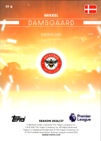 Mikkel Damsgaard - Topps Flagship Premier League Flying the Flag 2026-27, Nr. FF 6 – Insert