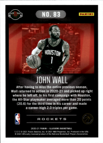 John Wall - Panini Illusions Base Set 2020-21, Nr. 83